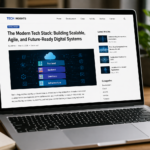 modern tech stack illustration with frontend backend and cloud