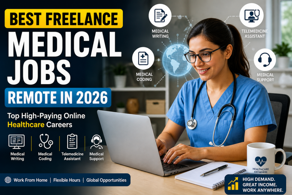 “Best freelance medical jobs remote in 2026 with healthcare professionals working online”