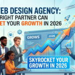 SaaS web design agency team creating a modern software website with user-friendly interface, conversion-focused layout, and responsive design for business growth