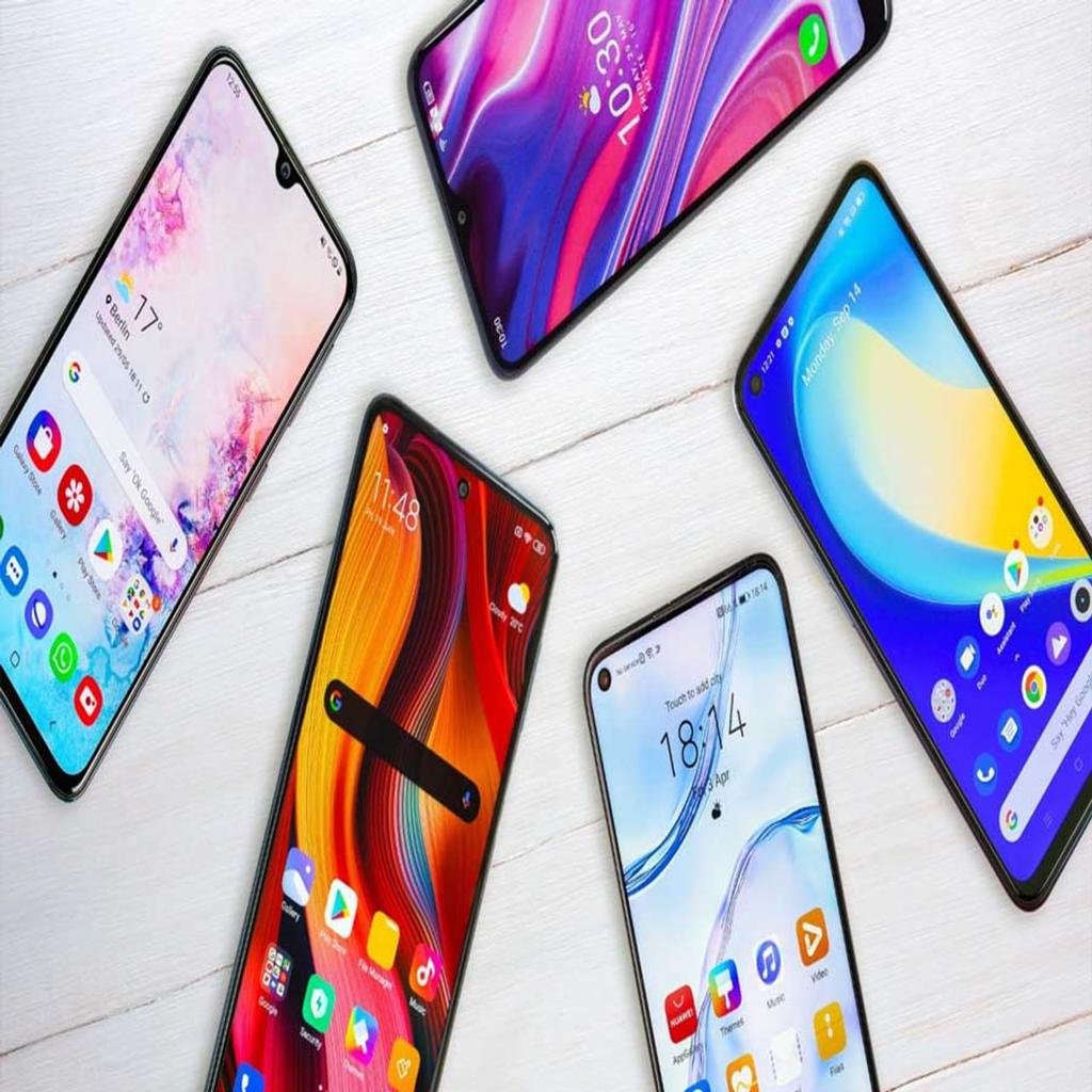 Best budget smartphones in 2026 with modern design, large displays, and multiple camera setups placed side by side