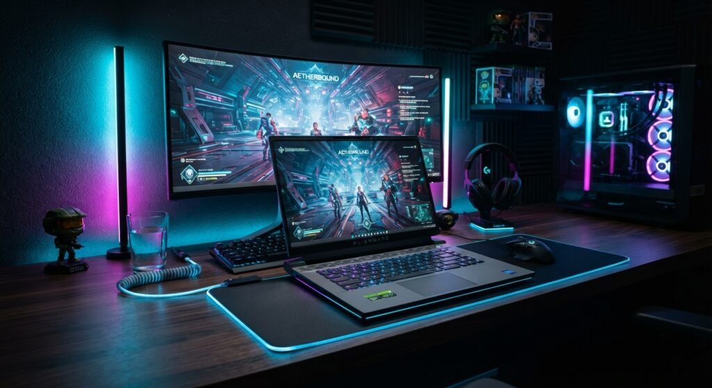 Best Gaming Laptop in 2026: 15 Top Picks for Smooth Gaming, Speed, and Performance A high-performance best gaming laptop with vibrant RGB lighting set up on a modern gaming desk, featuring a dual-monitor display and high-end gaming gear for 2026.